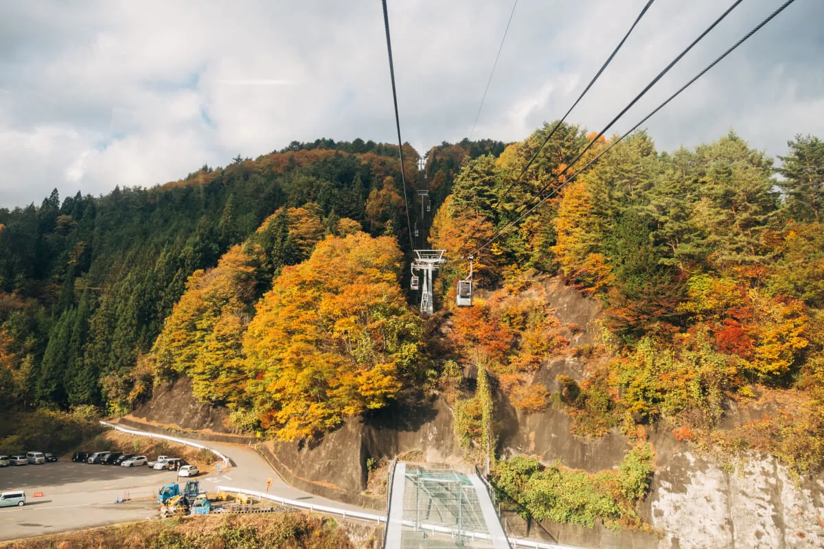 ロープウェイから見る紅葉