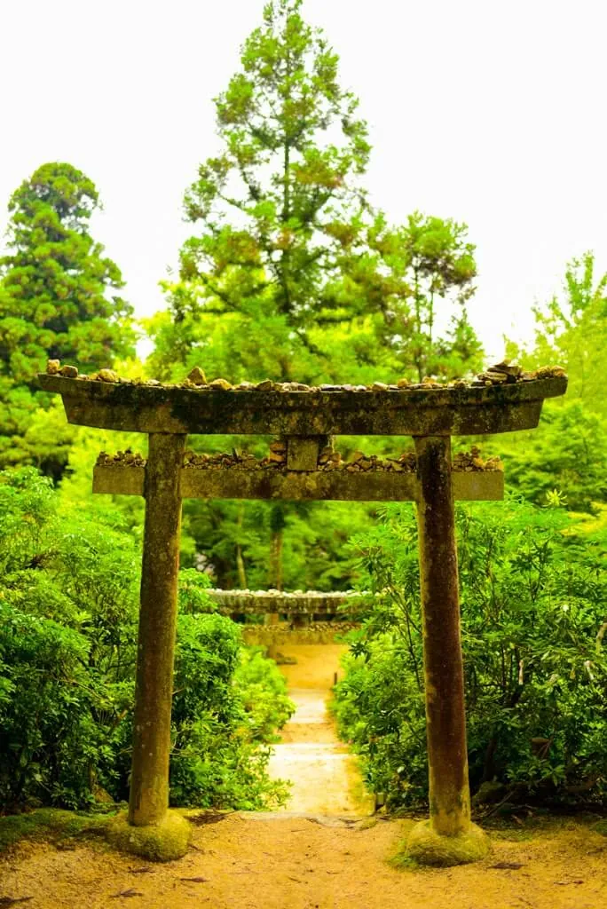 ロープウェイに行く途中の鳥居
