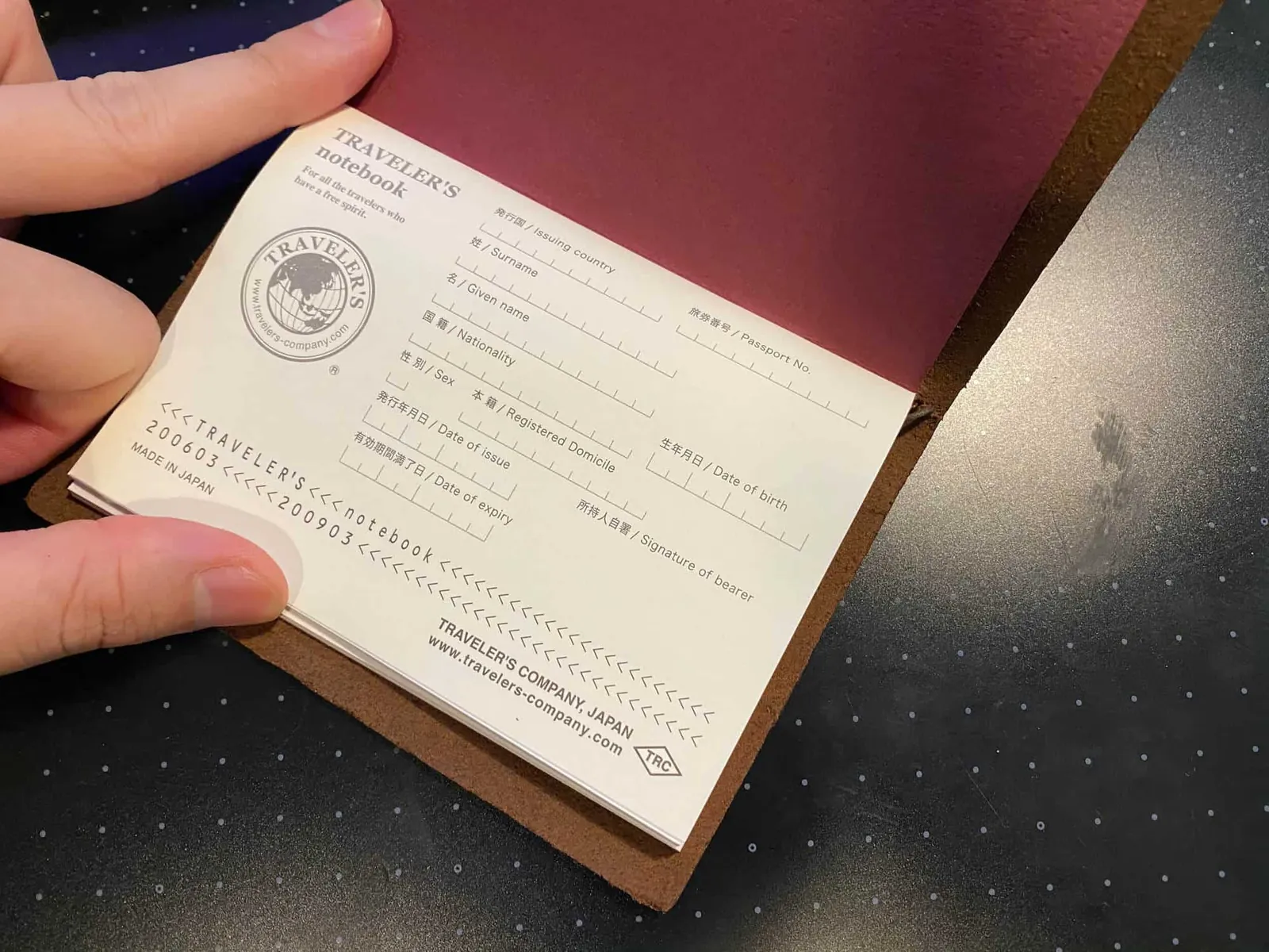 トラベラーズノート パスポートサイズをいただきました