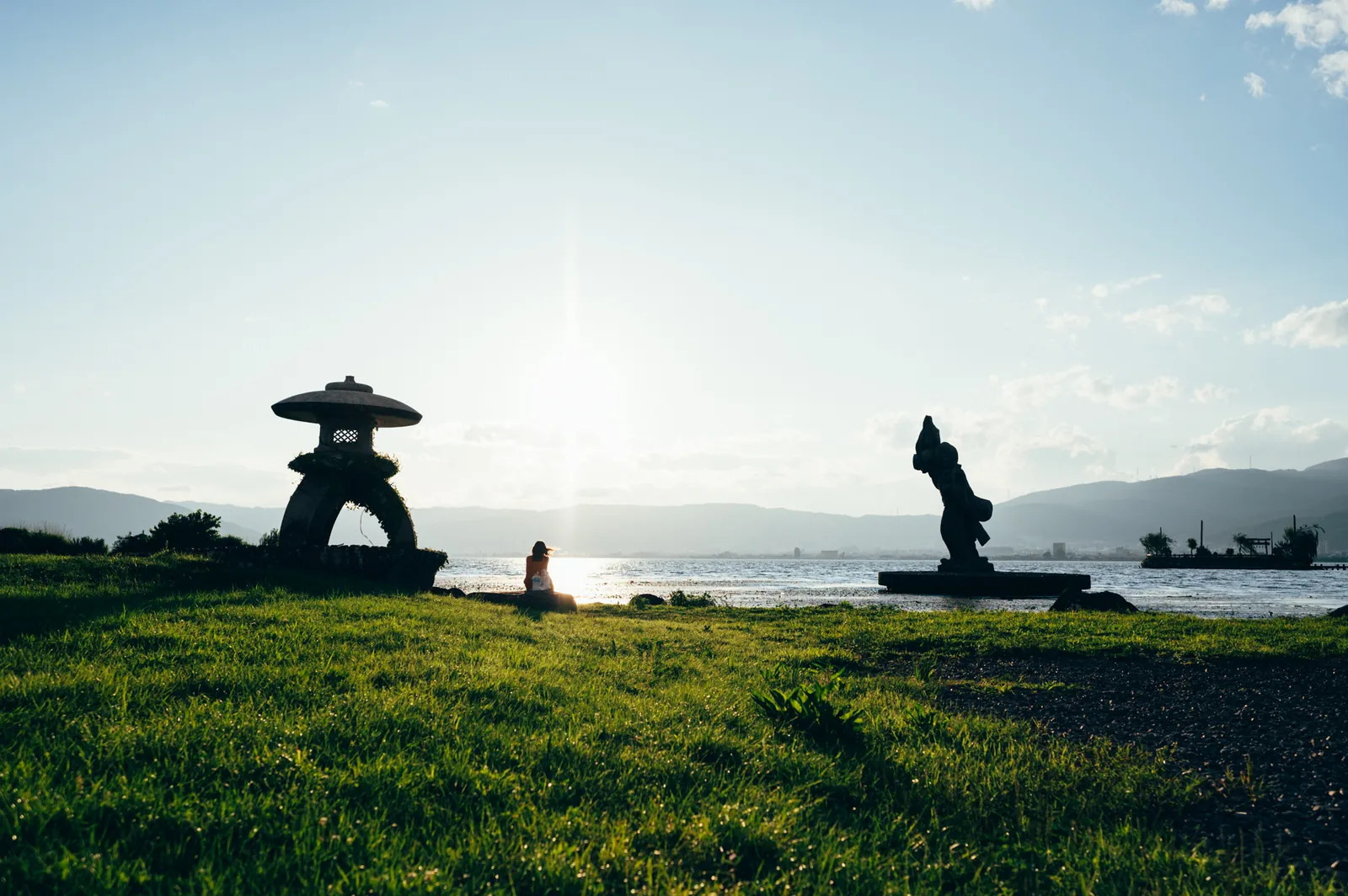 諏訪湖散策、まったりしてみようかなって